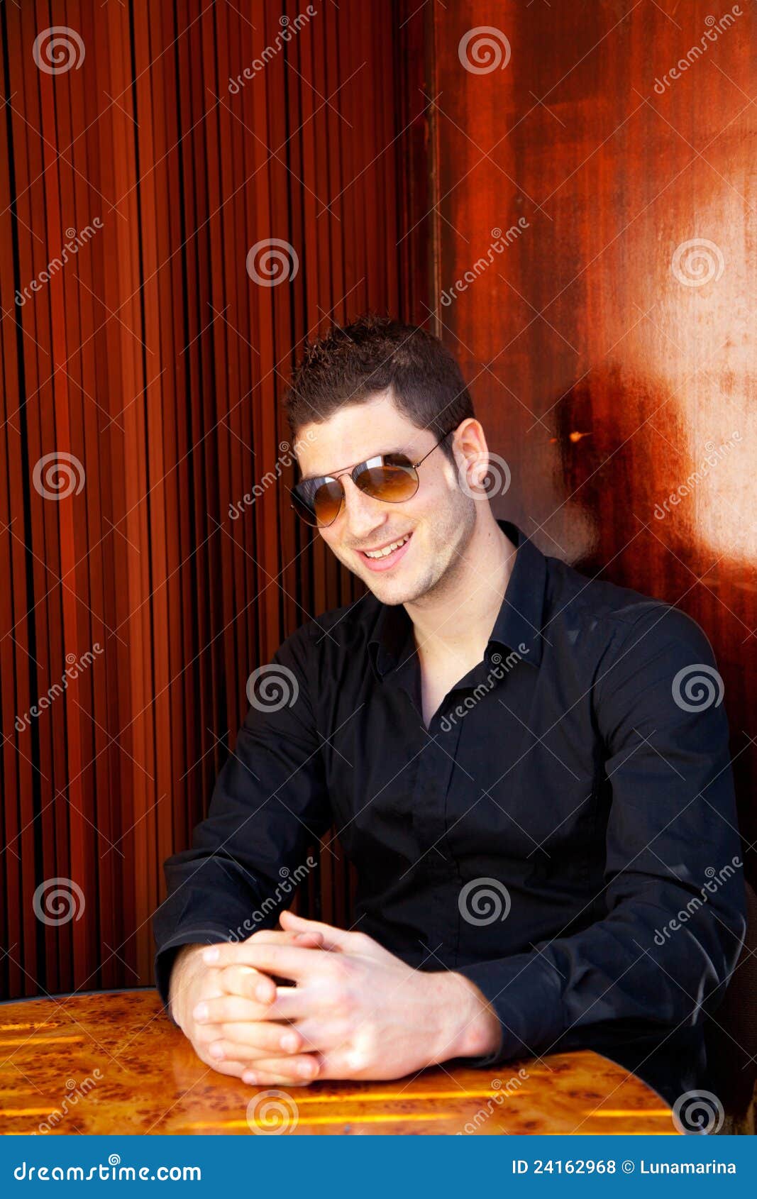 Latin Mediterranean Handsome Man with Sunglasses Stock Photo Image of