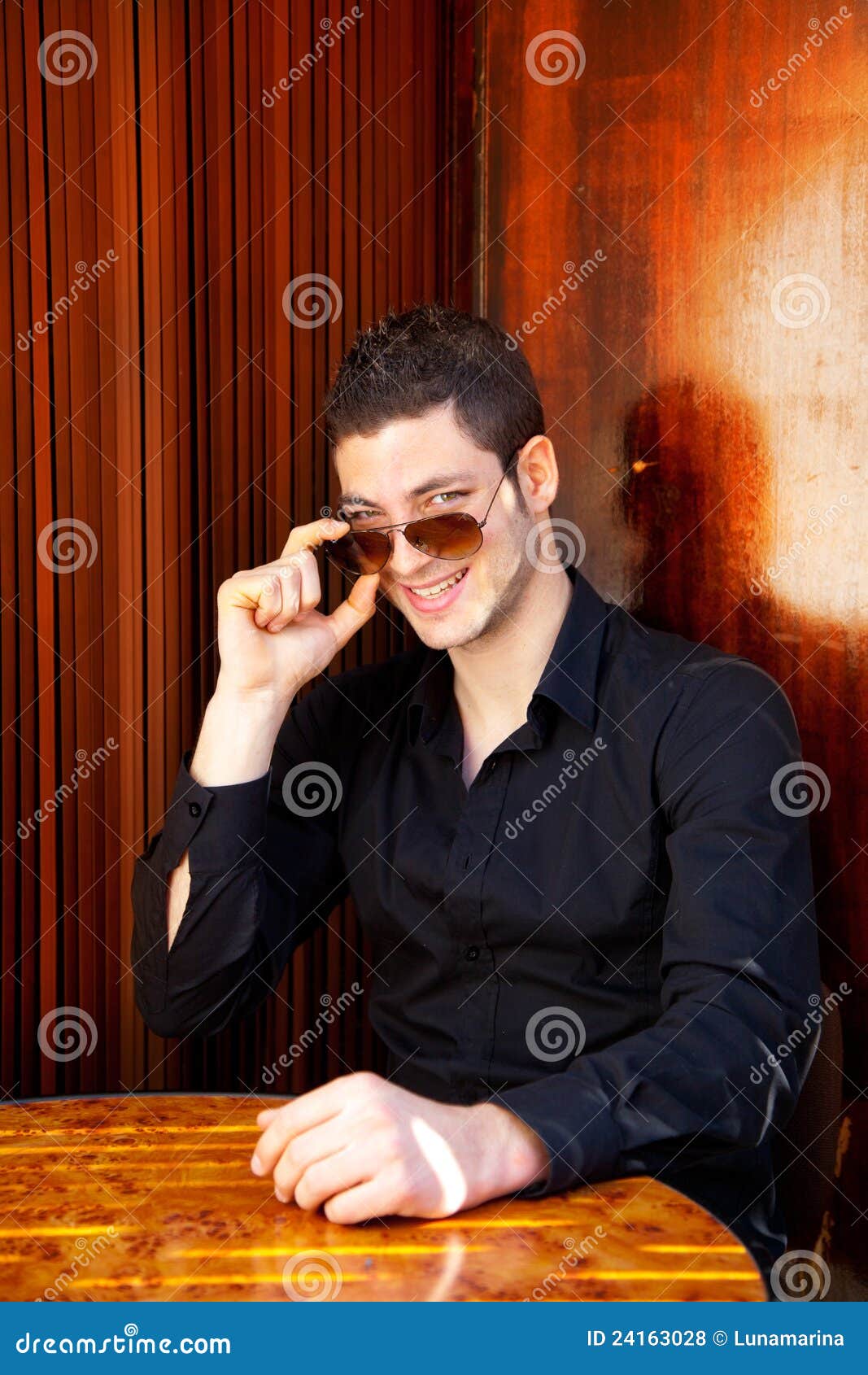 Latin Mediterranean Handsome Man with Sunglasses Stock Photo Image of