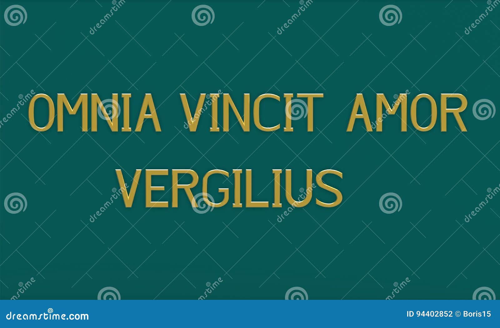 latin phrase by vergilius, 3d render