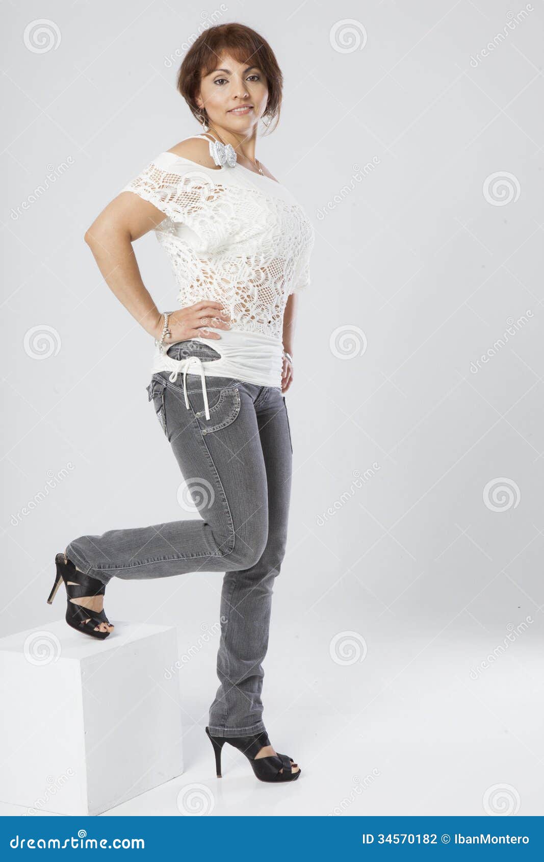 Latin Pretty Middle Aged Woman Stock Photo - Image of 