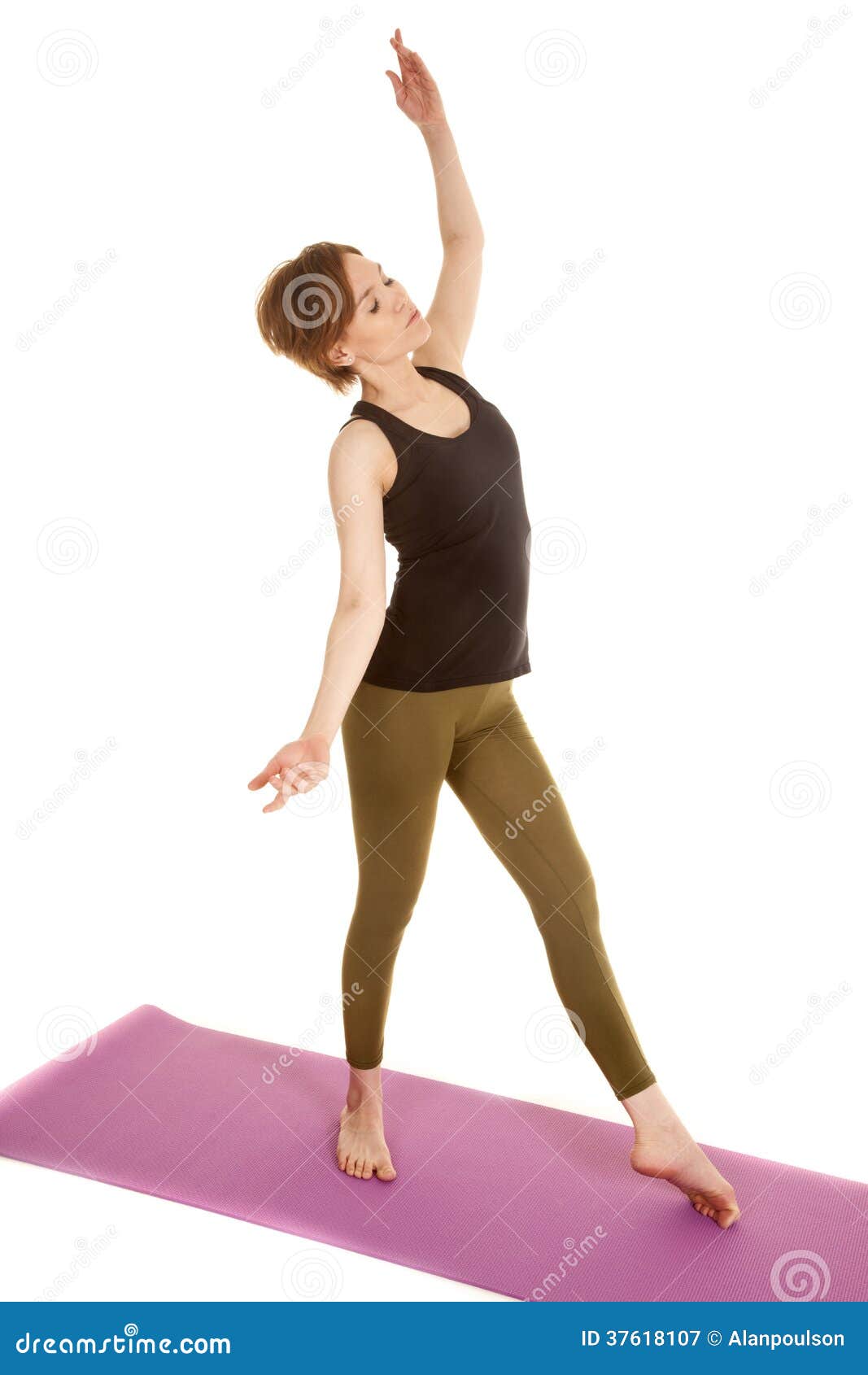 Latin Woman Dance Hands Up and Down Eyes Closed Stock Image Image of flexible, healthy 37618107