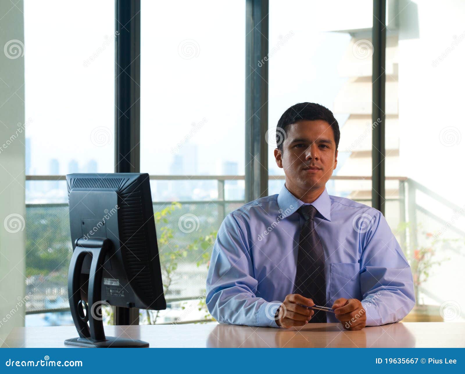Latino Executive Corner Office Window Stock Image - Image of businessman,  model: 19635667
