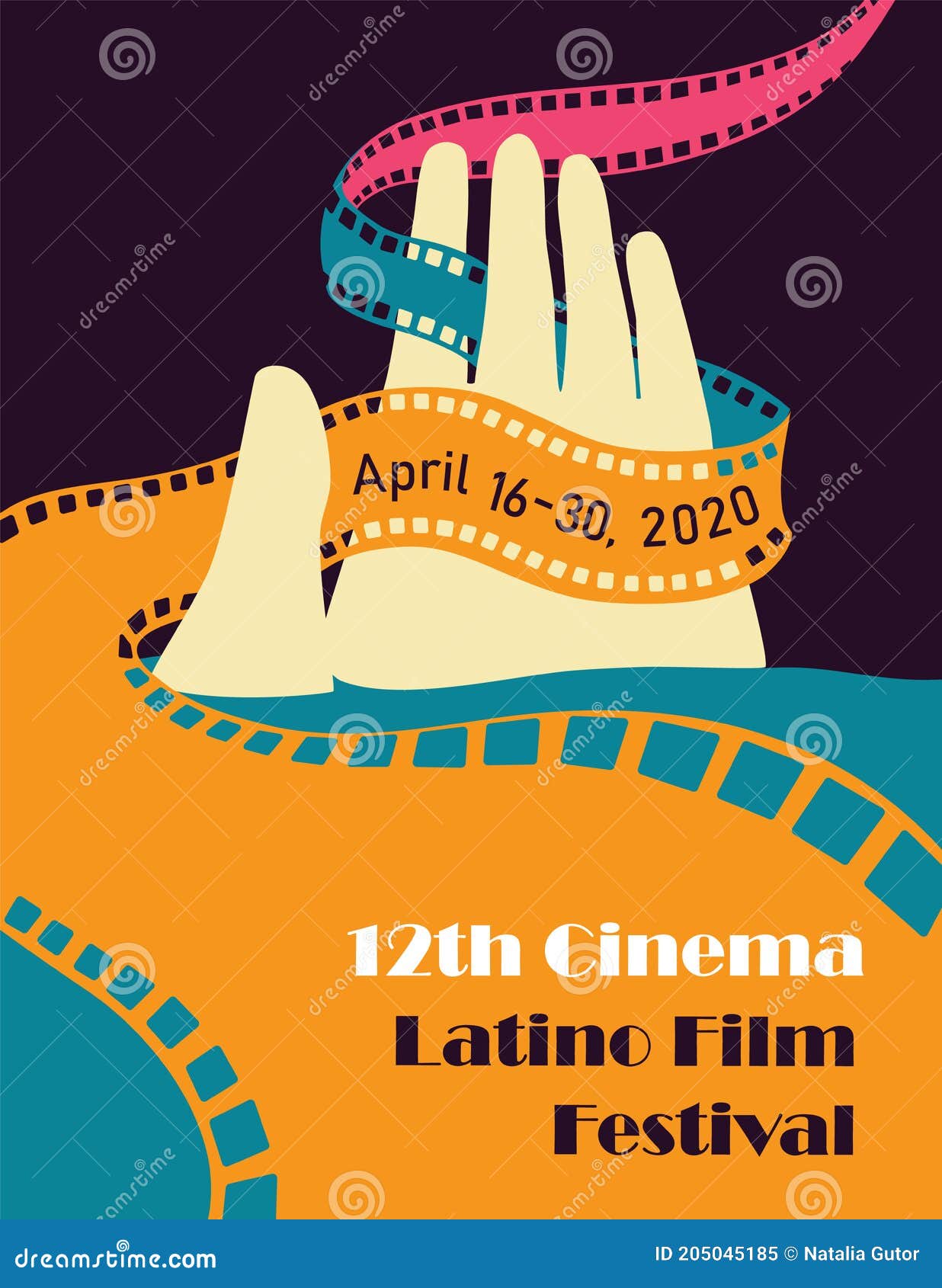 Latino Film Cinema Festival Poster. Vector Template. Stock Vector ...