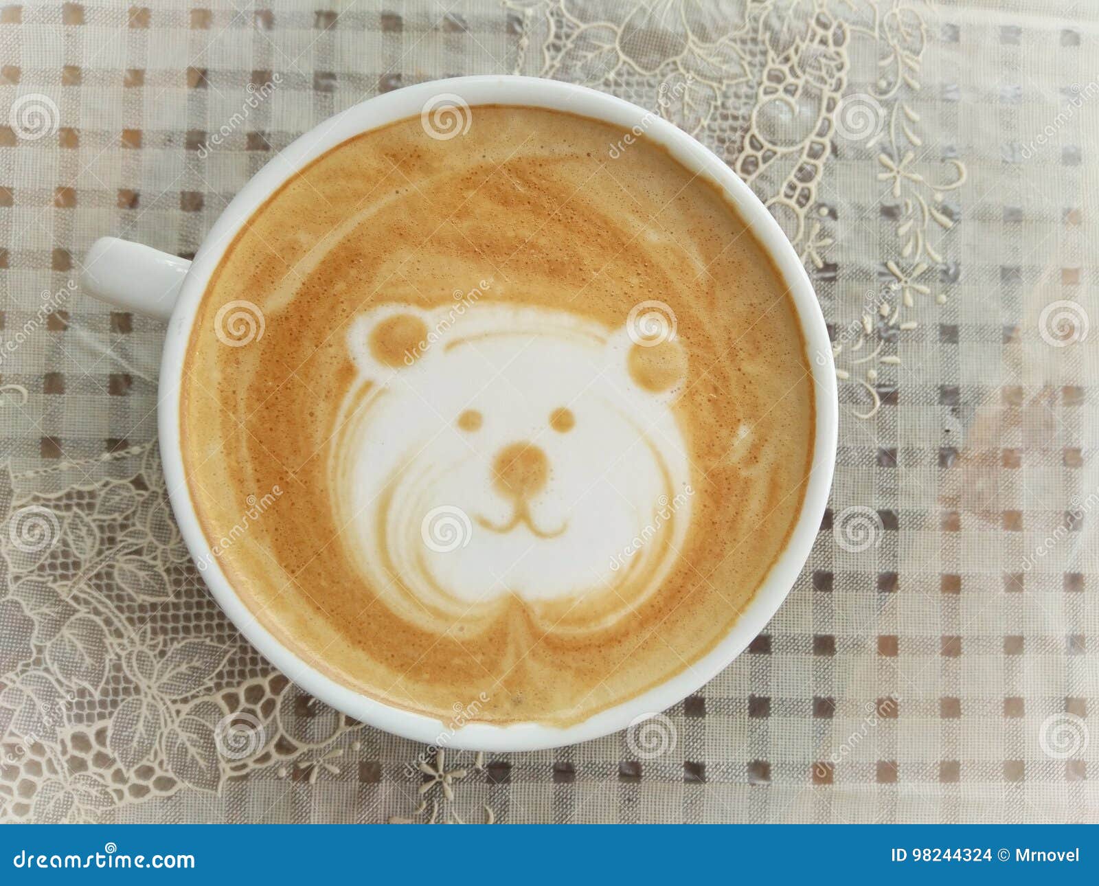 Latte Art Coffee Bear Face Stock Photo - Image of chocolate, cafe: 98244324
