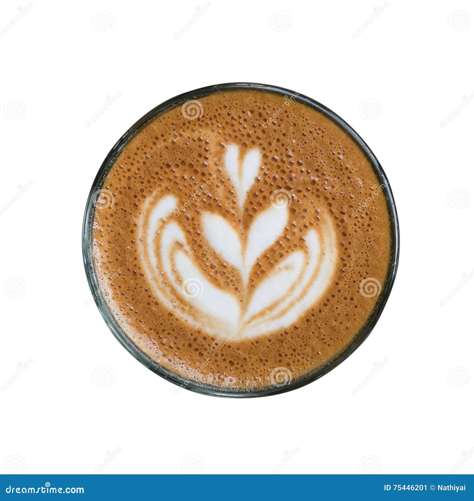 Latte Art Coffee from Top View I Stock Image - Image of white, milk