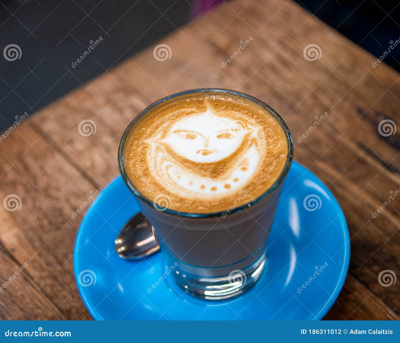 Latte art face stock photo. Image of face, coffee, foam - 186311012