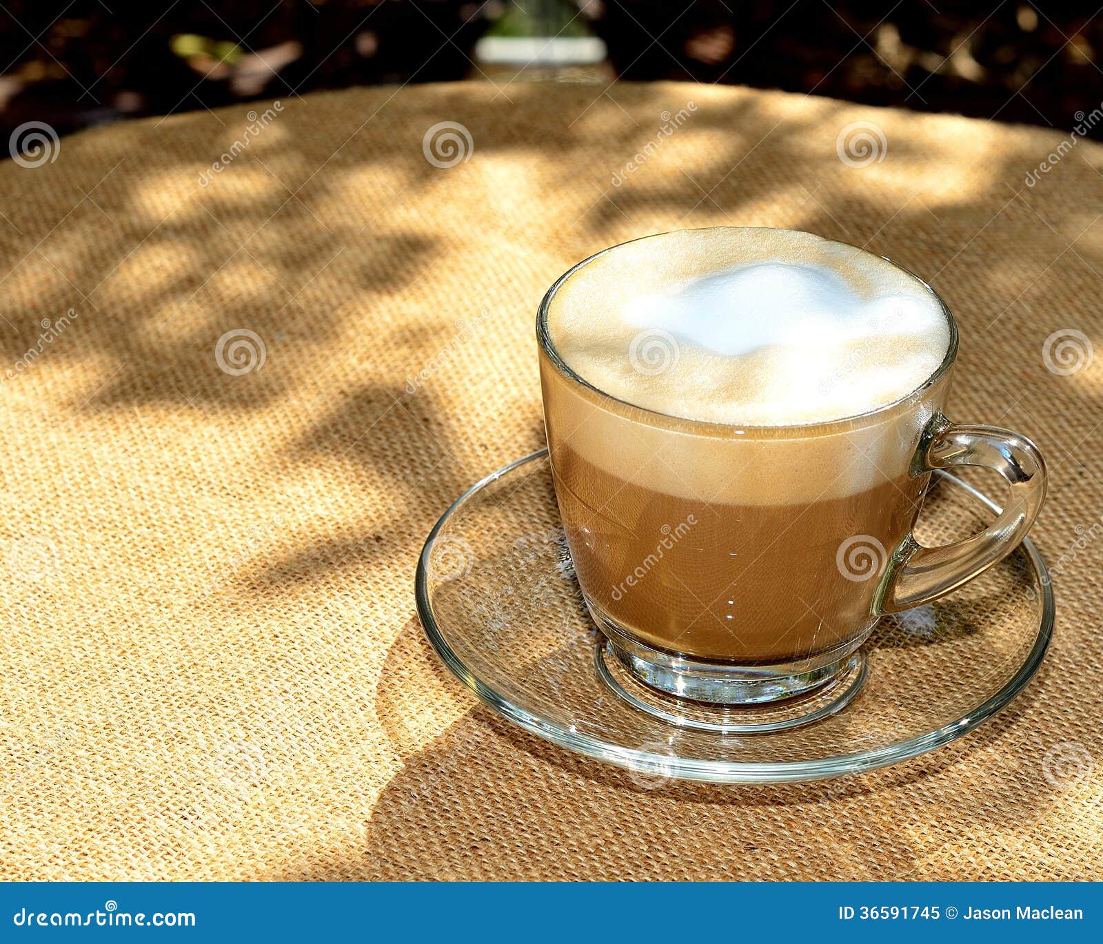 Latte in Clear Glass Cup stock image. Image of freshness - 36591745
