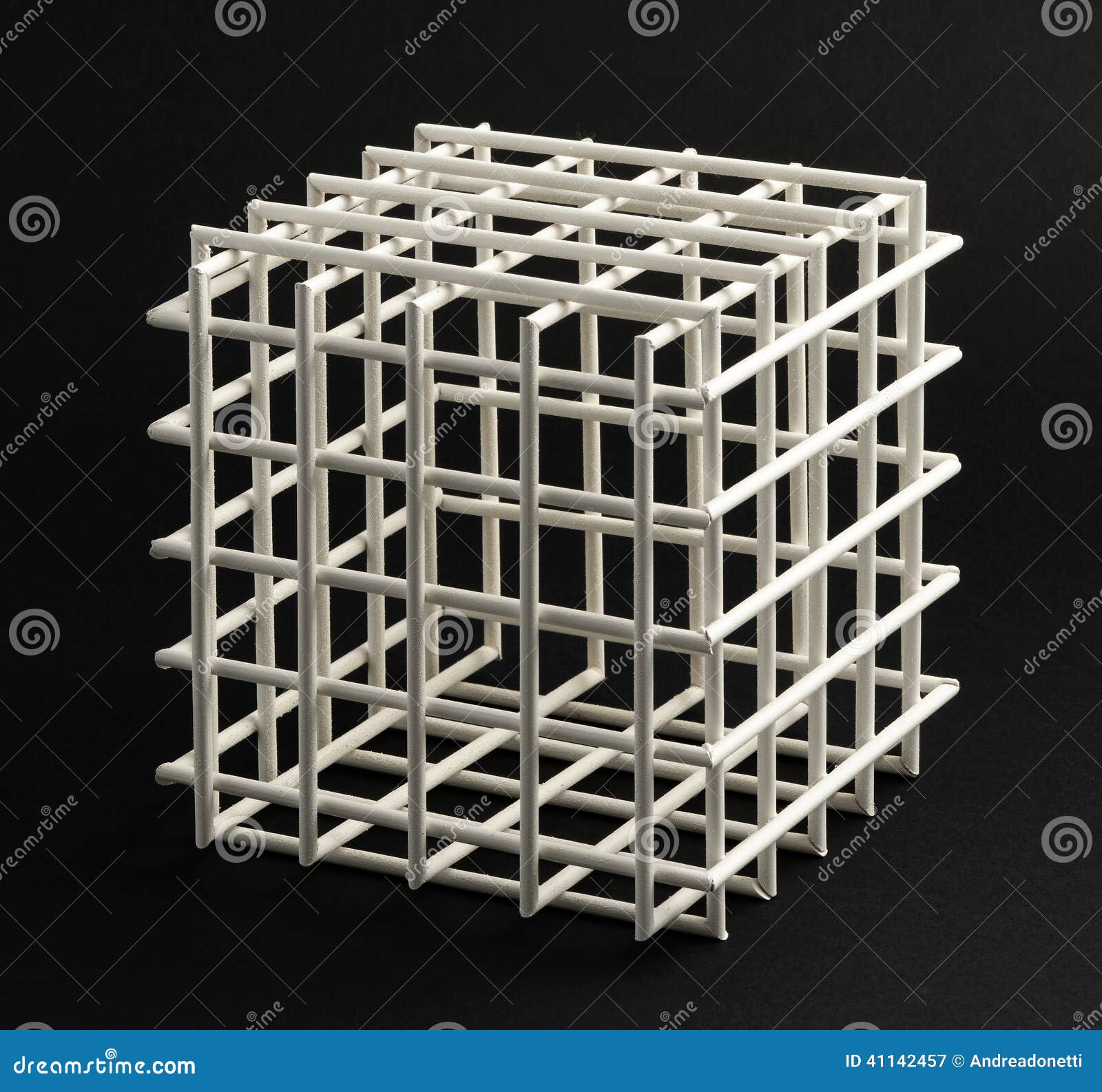 Lattice Cube on a Black Background Stock Image - Image of square, equal