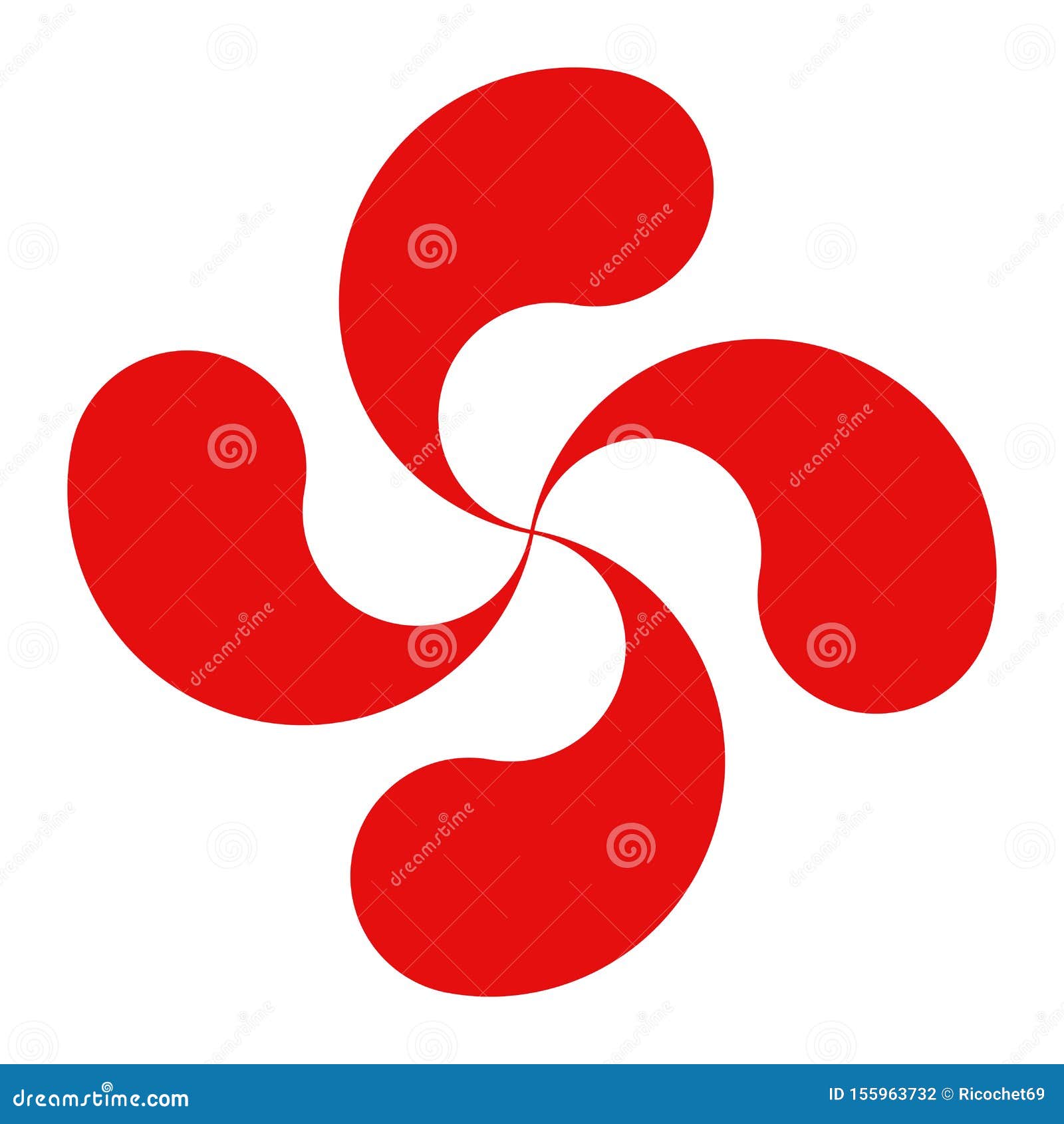 lauburu or red basque cross 