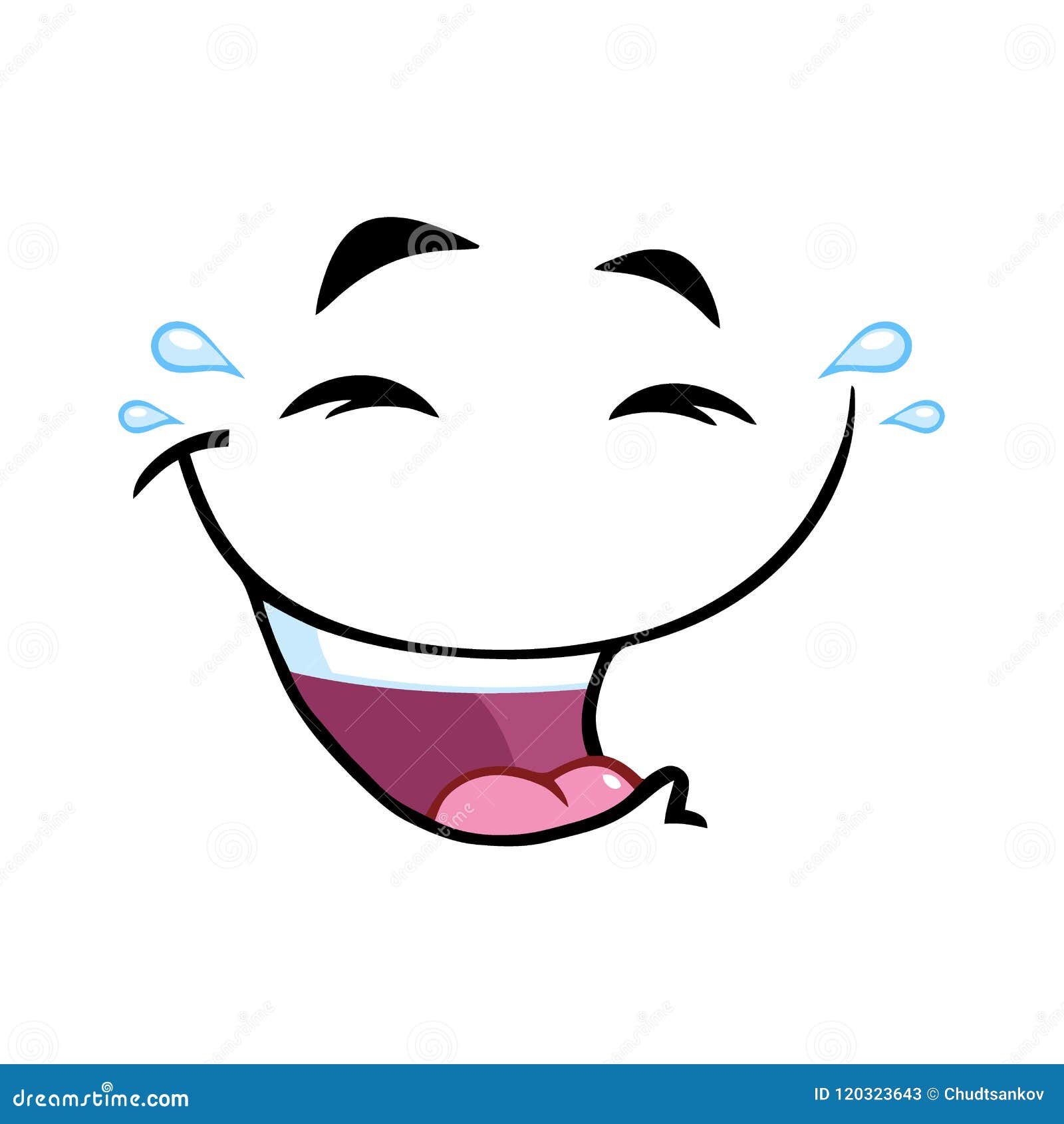 Laugh Cartoon Funny Face with Smiley Expression Stock Vector ...