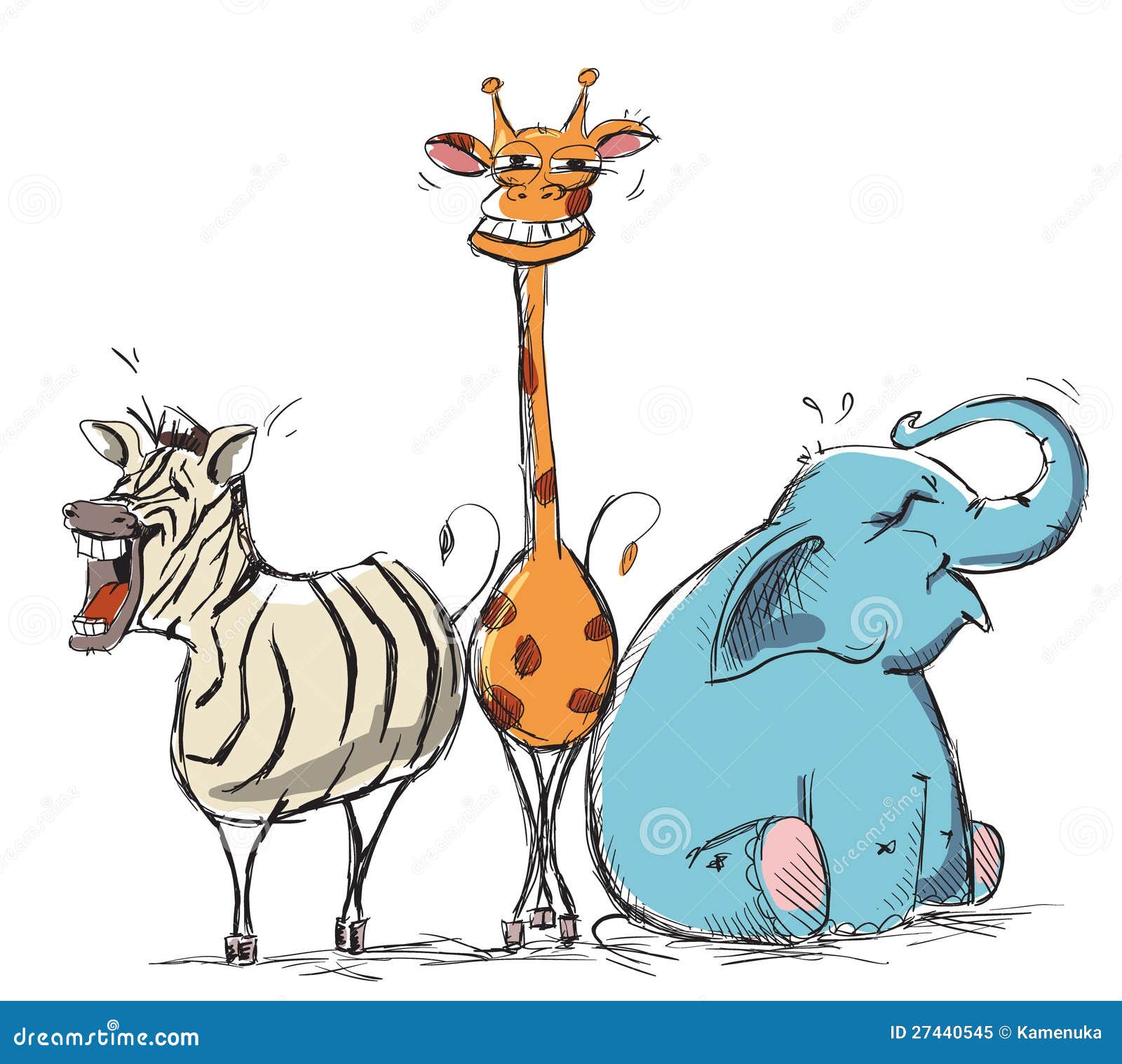 Laughing Animals Vector Illustration Stock Vector - Illustration of