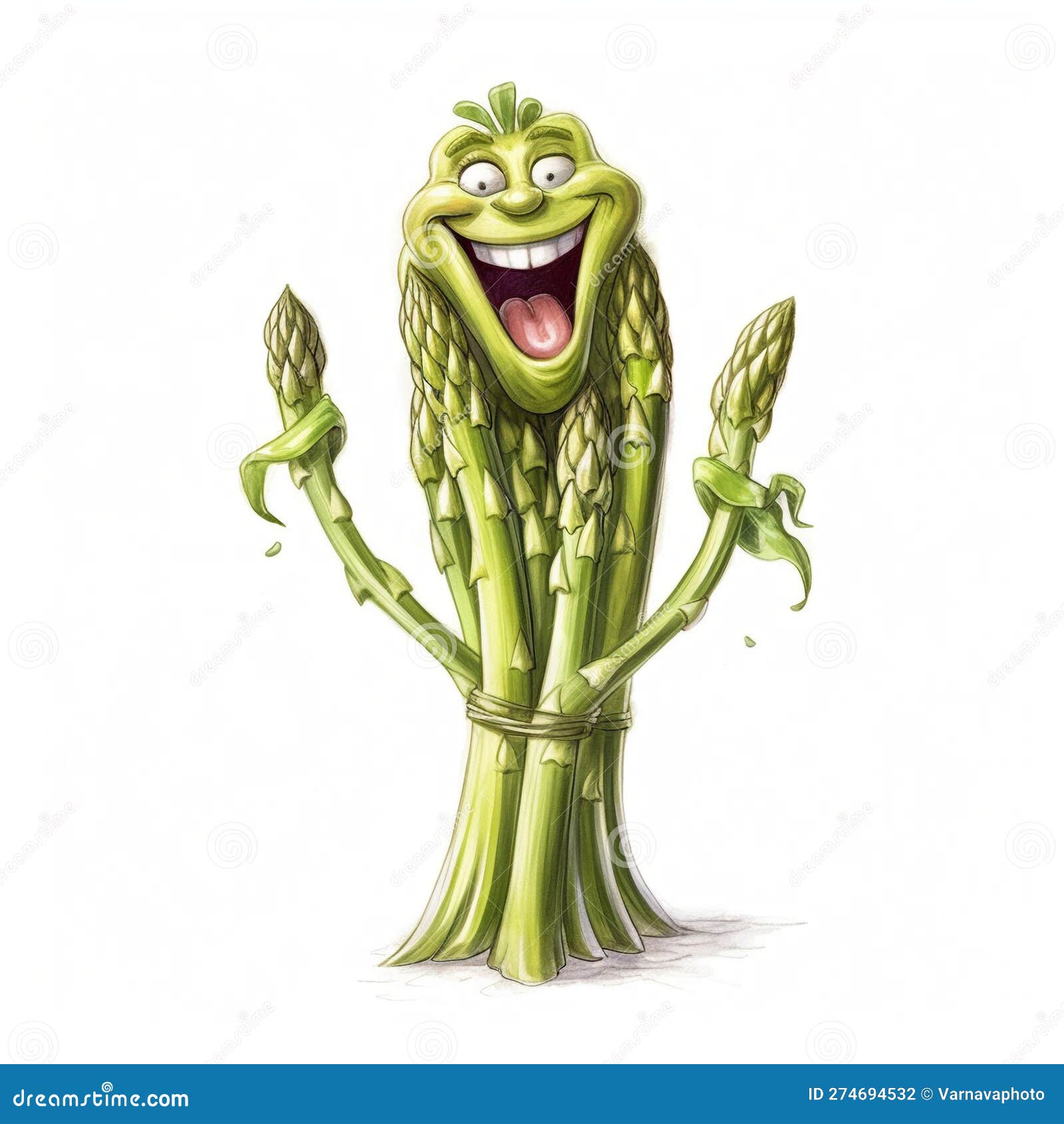 Laughing Asparagus a Fun and Whimsical Image for Your Projects