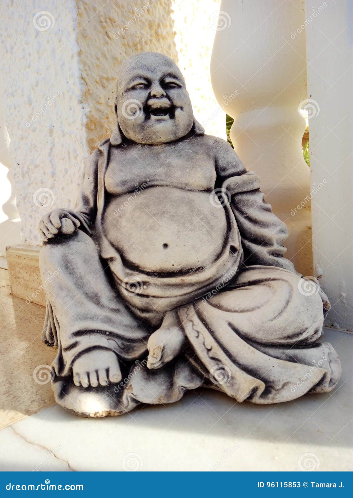 Laughing Buddha statue stock image. Image of sculpture - 96115853