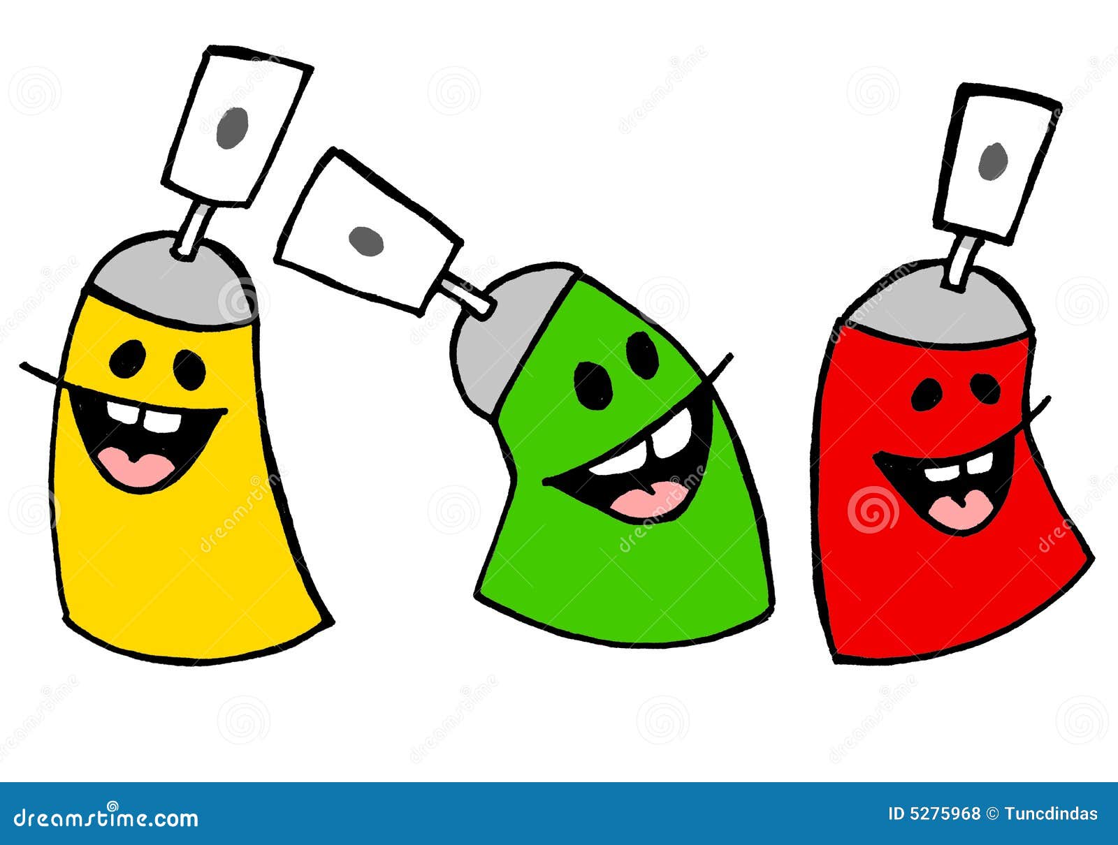 Laughing Colored Spray Cans Royalty Free Stock Photos Image 5275968