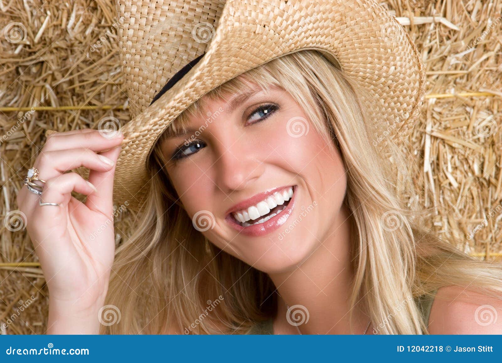 Laughing Cowgirl Stock Photo Image Of Smile Girl Beautiful 12042218