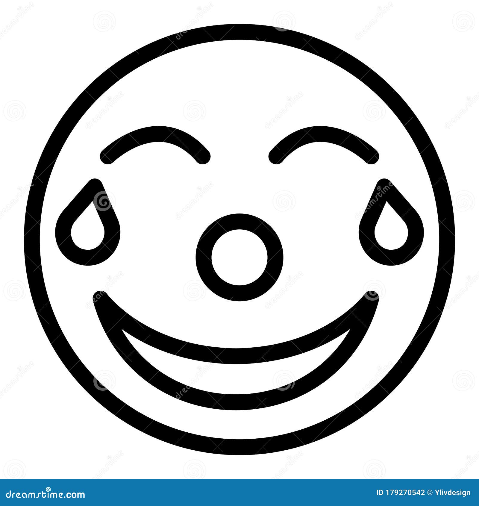Laughing Emoji Icon, Outline Style Stock Vector Illustration of chat