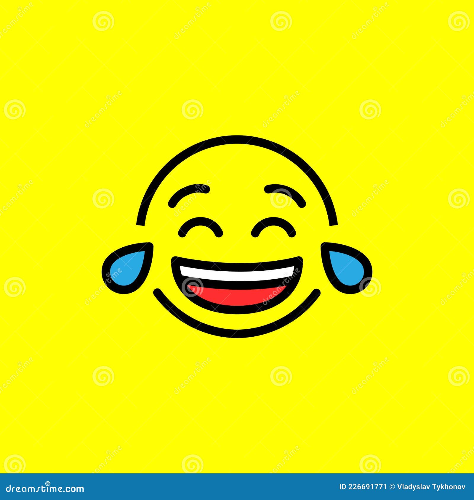 Laughing Emoji with Tears and Closed Eyes. Laughter To Tears Smile. Popular  Chat Elements Stock Vector - Illustration of emoticon, laughing: 226691771