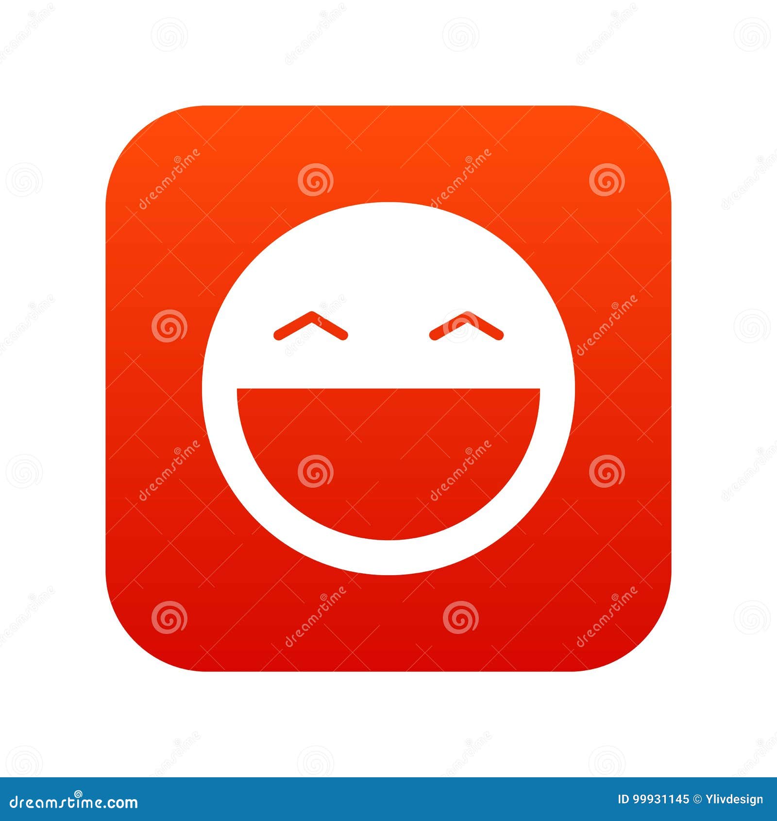 Laughing Emoticon Digital Red Stock Vector - Illustration of message