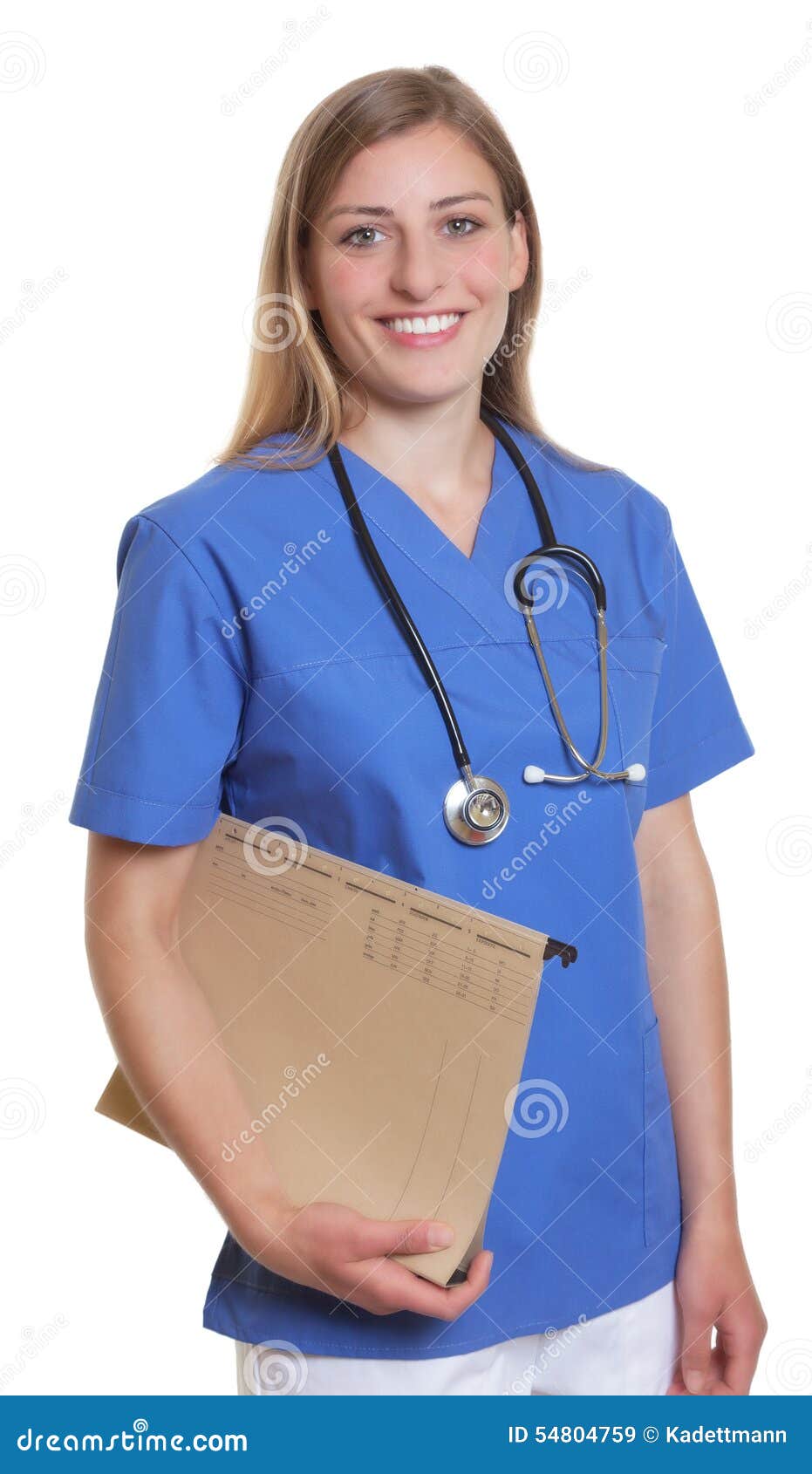 Laughing German Nurse with File Stock Image Image of doctor, british