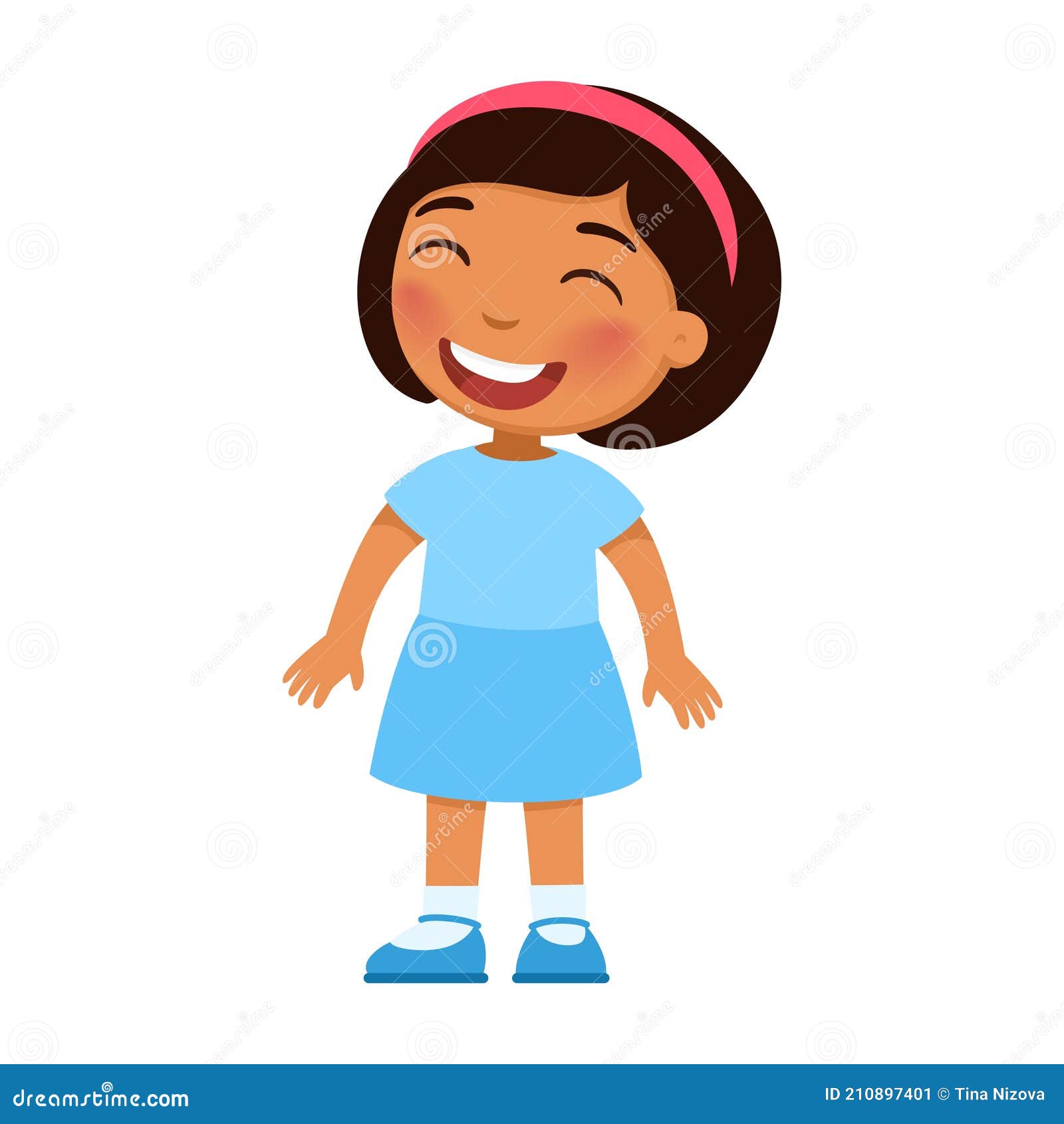 Laughing Little Girl. Cheerful Latin-American Child with a Smile on Face Standing Alone Cartoon Character Stock Vector - Illustration of happiness, emotion: 210897401 Laughing Little Girl. Cheerful Latin-American Child with a Smile on Face Standing Alone Cartoon Character Stock Vector - Illustration of happiness, emotion: 210897401