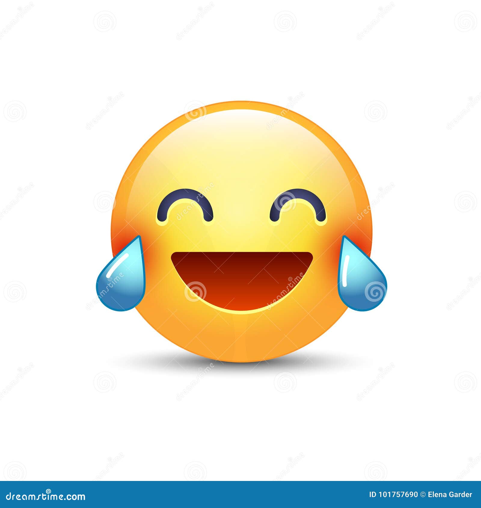 Laughing Smiley with Tears of Joy. Happy Cartoon Emoticon Stock Vector -  Illustration of feeling, chat: 101757690