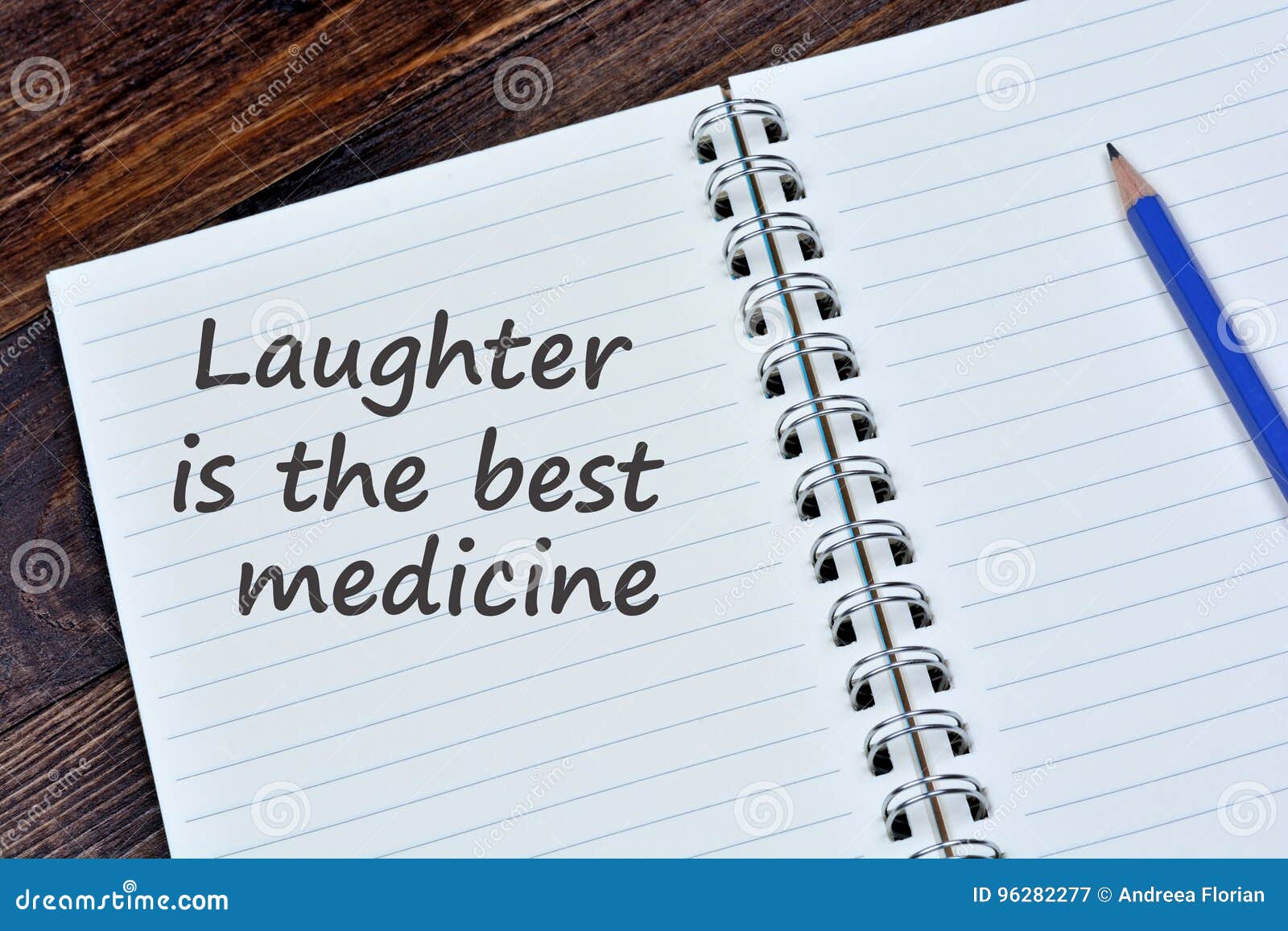 laughter is the best medicine words on notebook