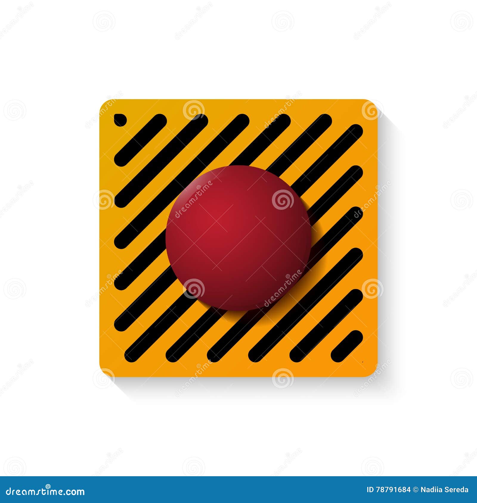 Launch Button Isolated Over White Stock Vector - Illustration of object
