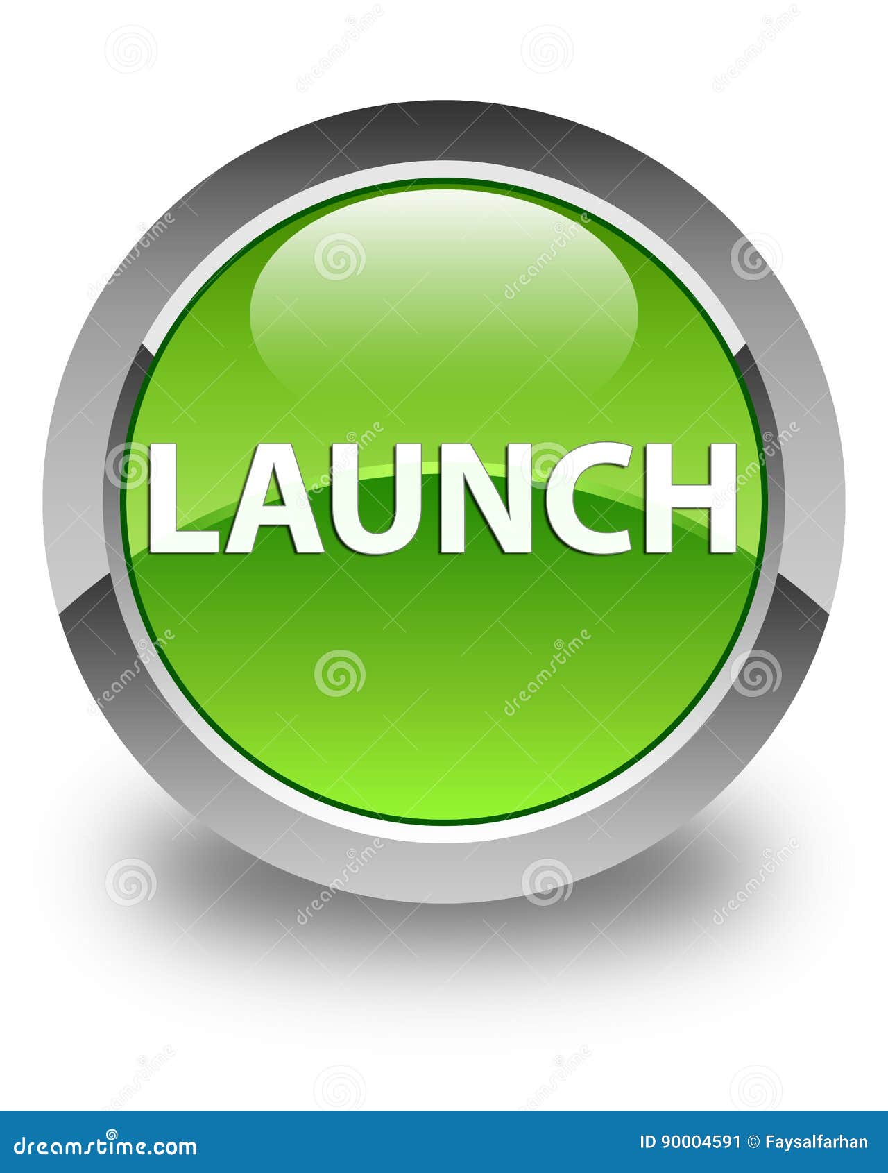 Launch Glossy Green Round Button Stock Illustration Illustration of launch, button 90004591