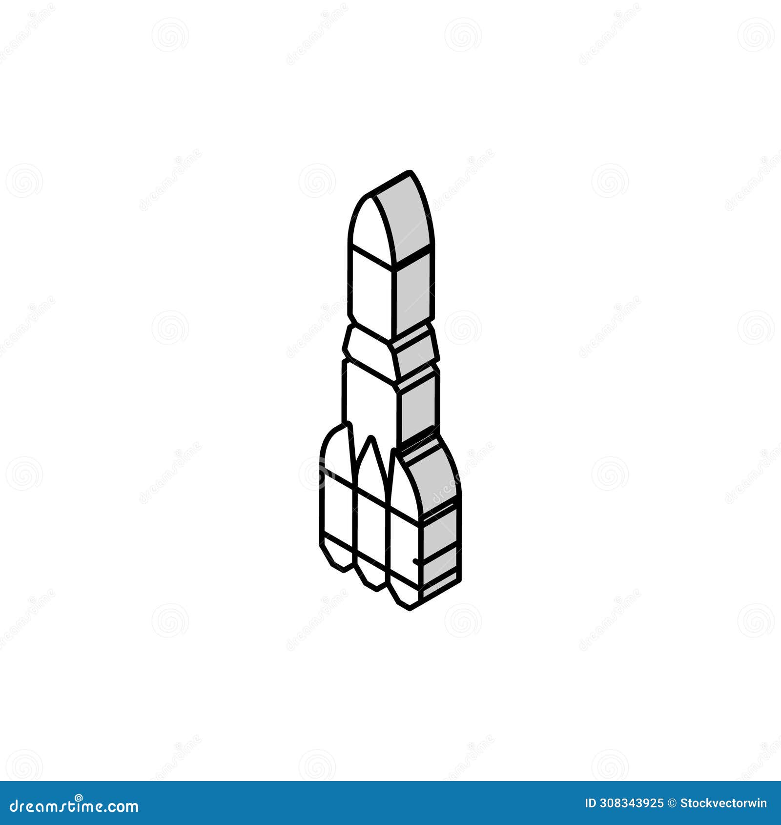 launch vehicle aeronautical engineer isometric icon  