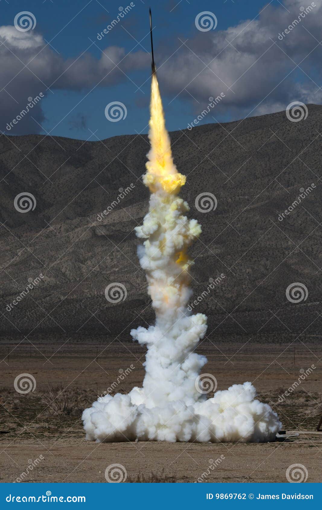 launch of a zinc sulfur rocket
