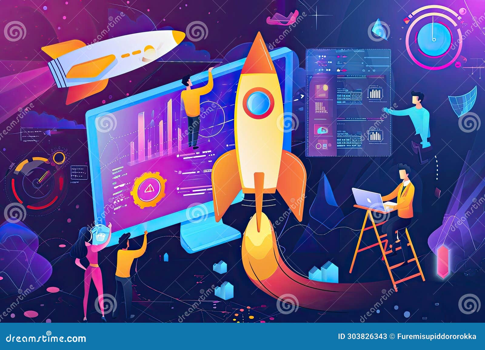 Launching New Product or Service. Technology Development Process Stock