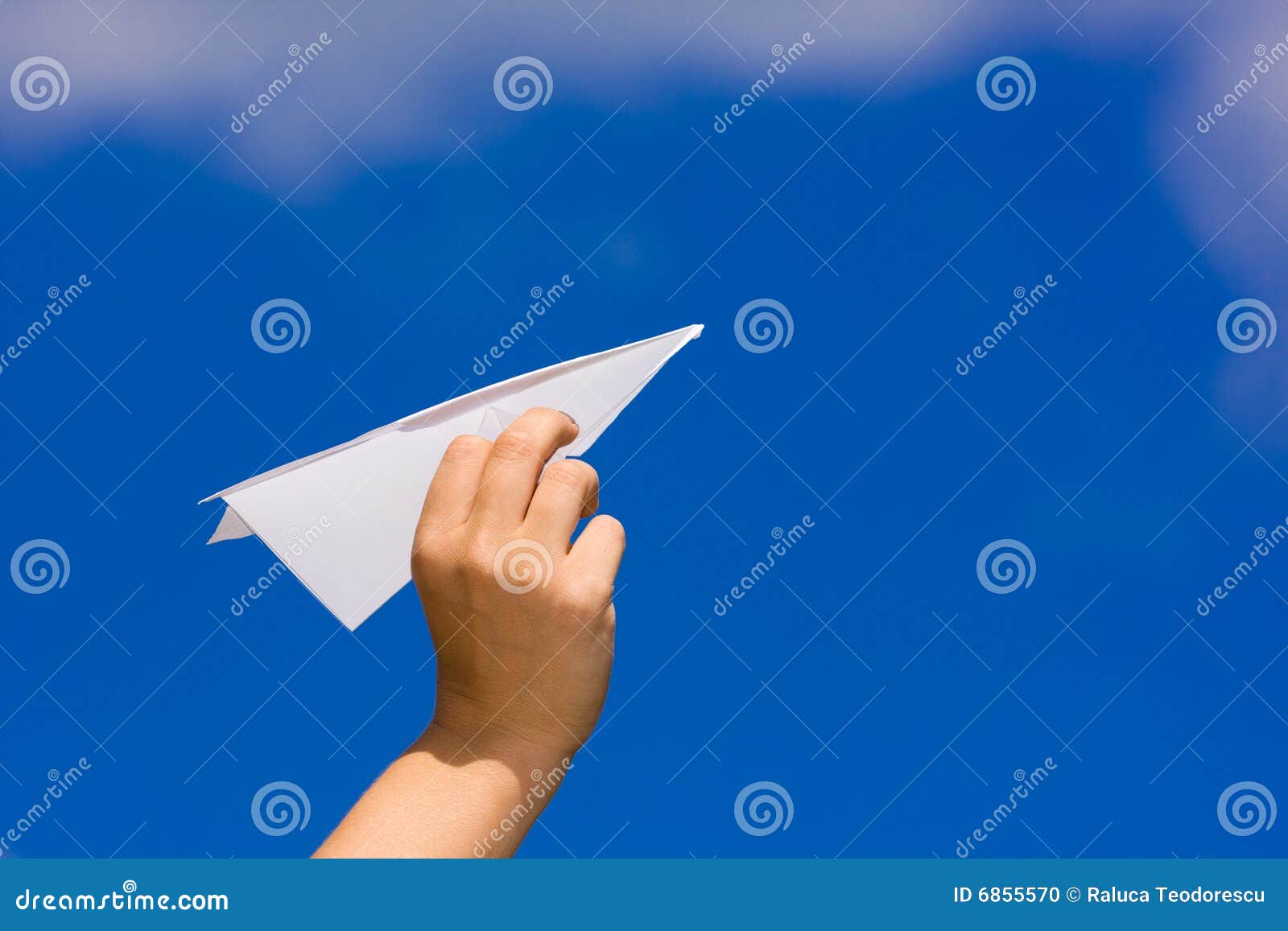 Launching a paper plane stock photo. Image of freedom - 6855570