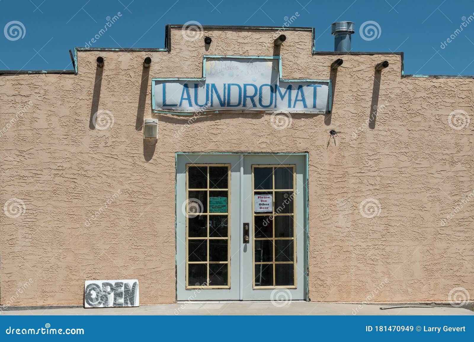 Laundromat, Old Western Town Stock Image Image of business, blue