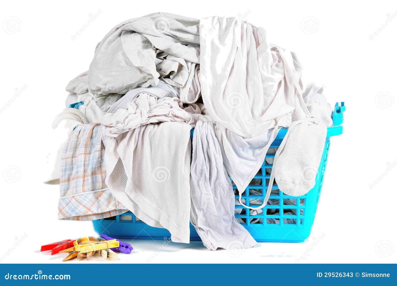 Laundry Basket with Clothes Stock Image Image of staples, clothes