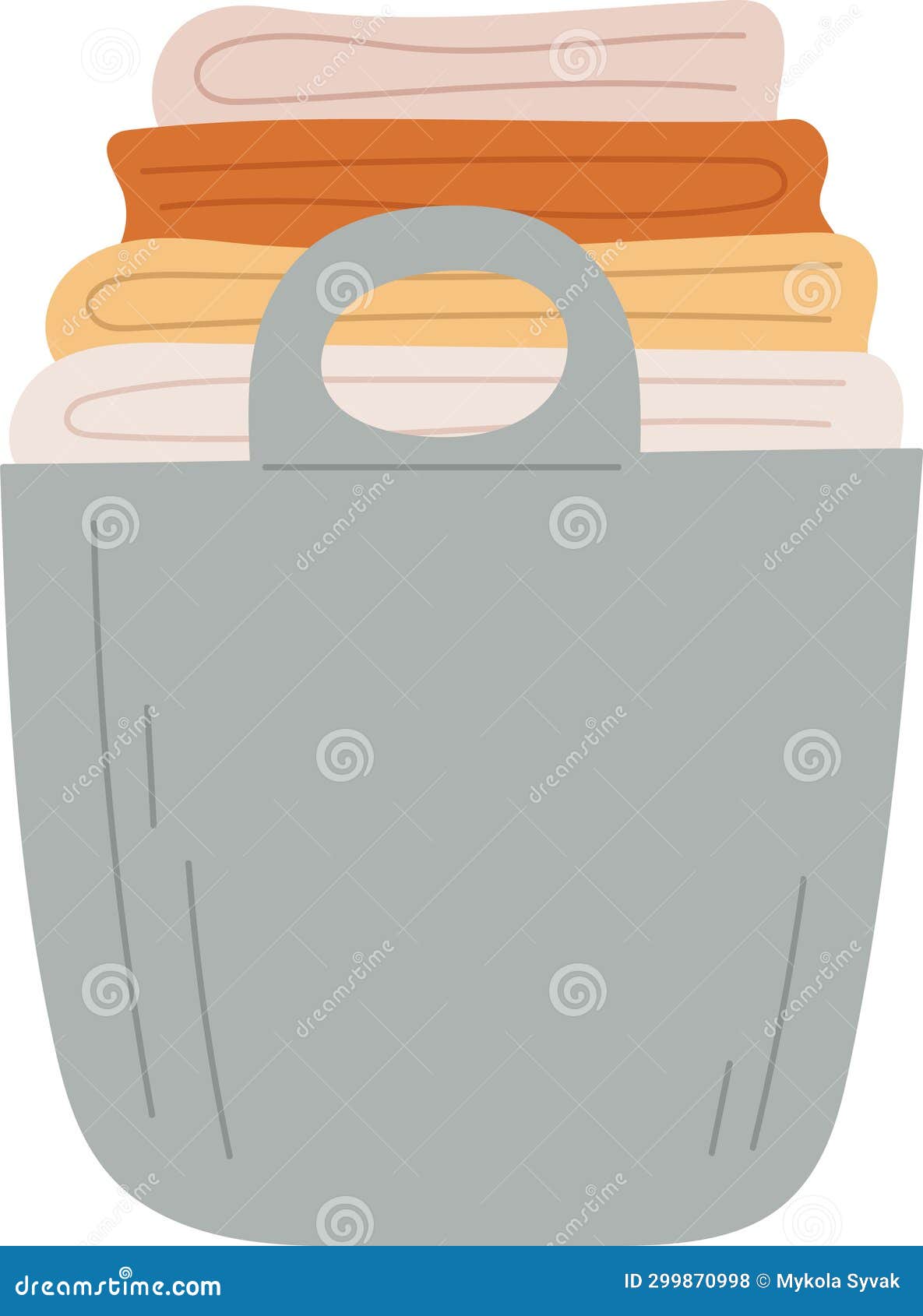 Laundry Basket with Clothes Stock Illustration Illustration of