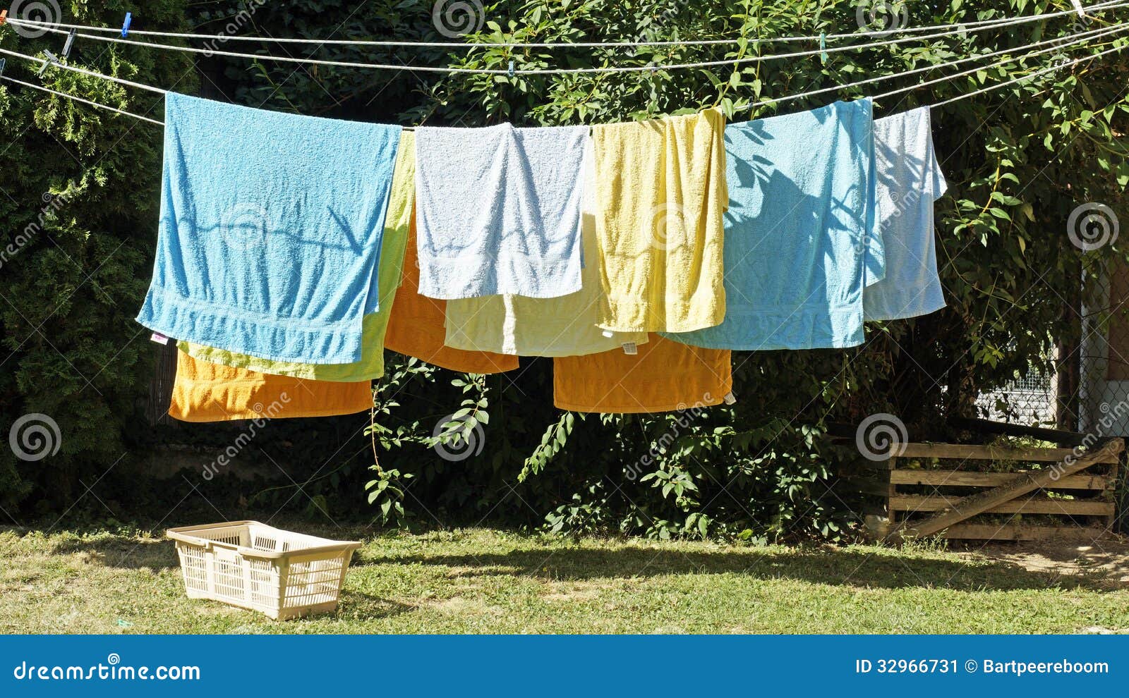 Laundry and a basket stock image. Image of hanging, clean 32966731