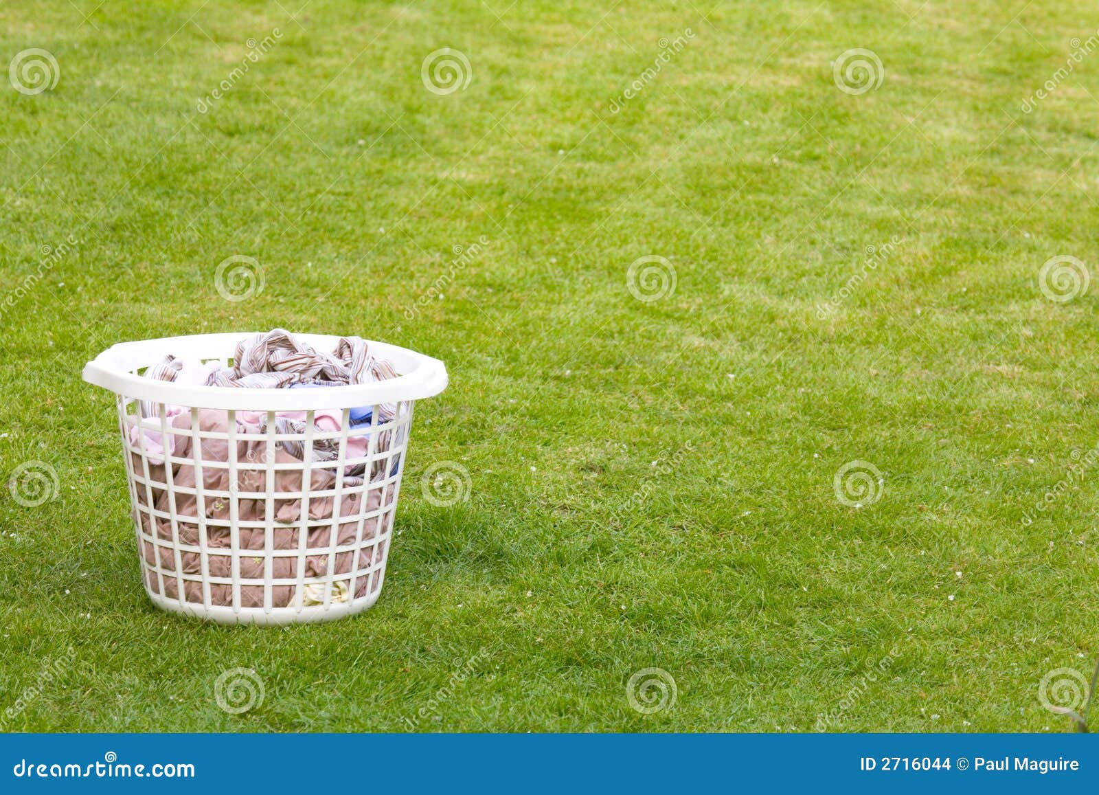 Laundry basket on lawn stock photo. Image of basket, outdoors 2716044