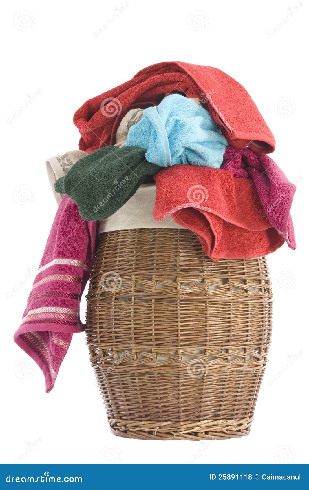 Laundry Basket and towels stock photo. Image of household 25891118