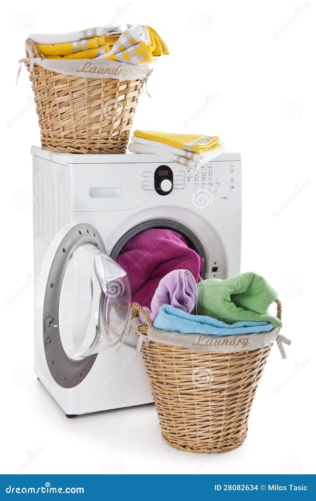 Laundry Basket On A Washing Machine Stock Images - Image: 28082634
