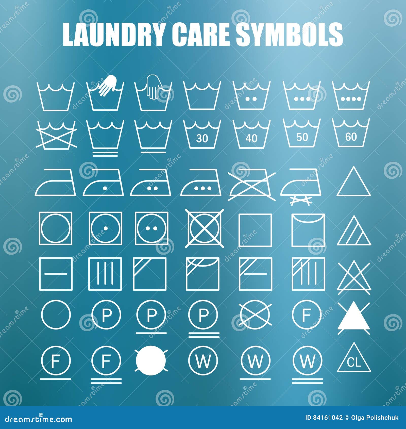 Laundry care symbols set stock illustration. Illustration of element ...