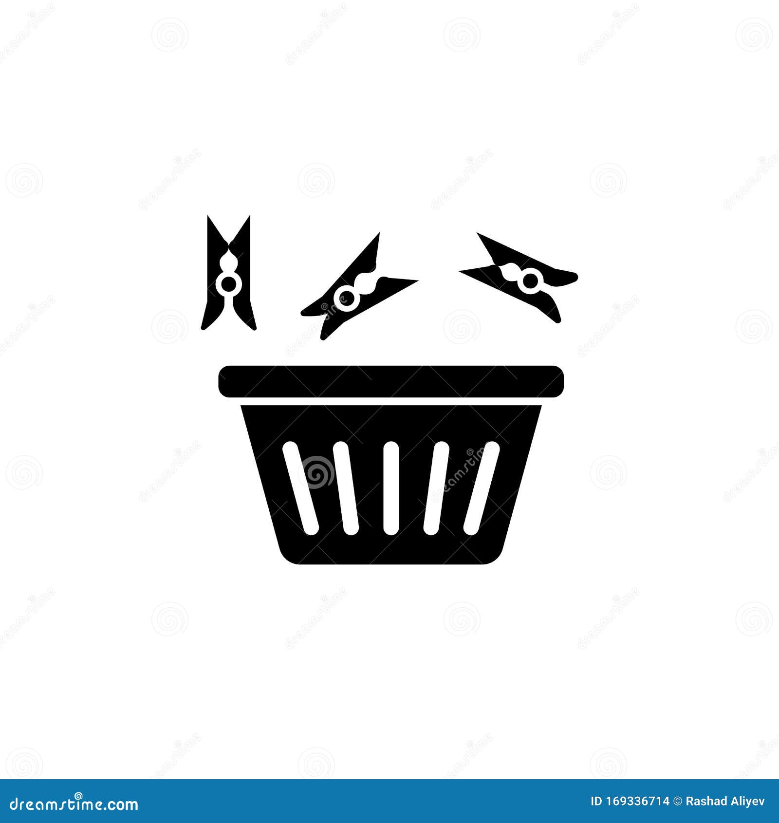 laundry, clother tub, clothespin icon. simple bathroom icons for ui and ux, website or mobile application