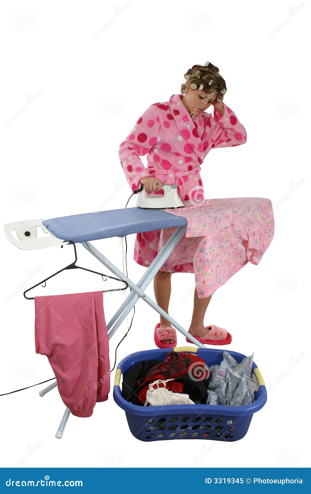 Laundry Day stock image. Image of women, maid, board, curllers 3319345