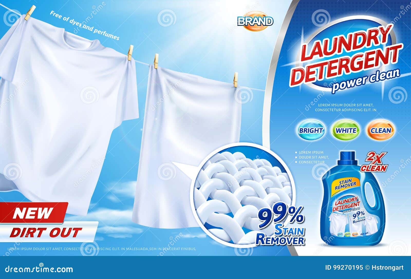 Laundry detergent ads stock vector. Illustration of hang - 99270195