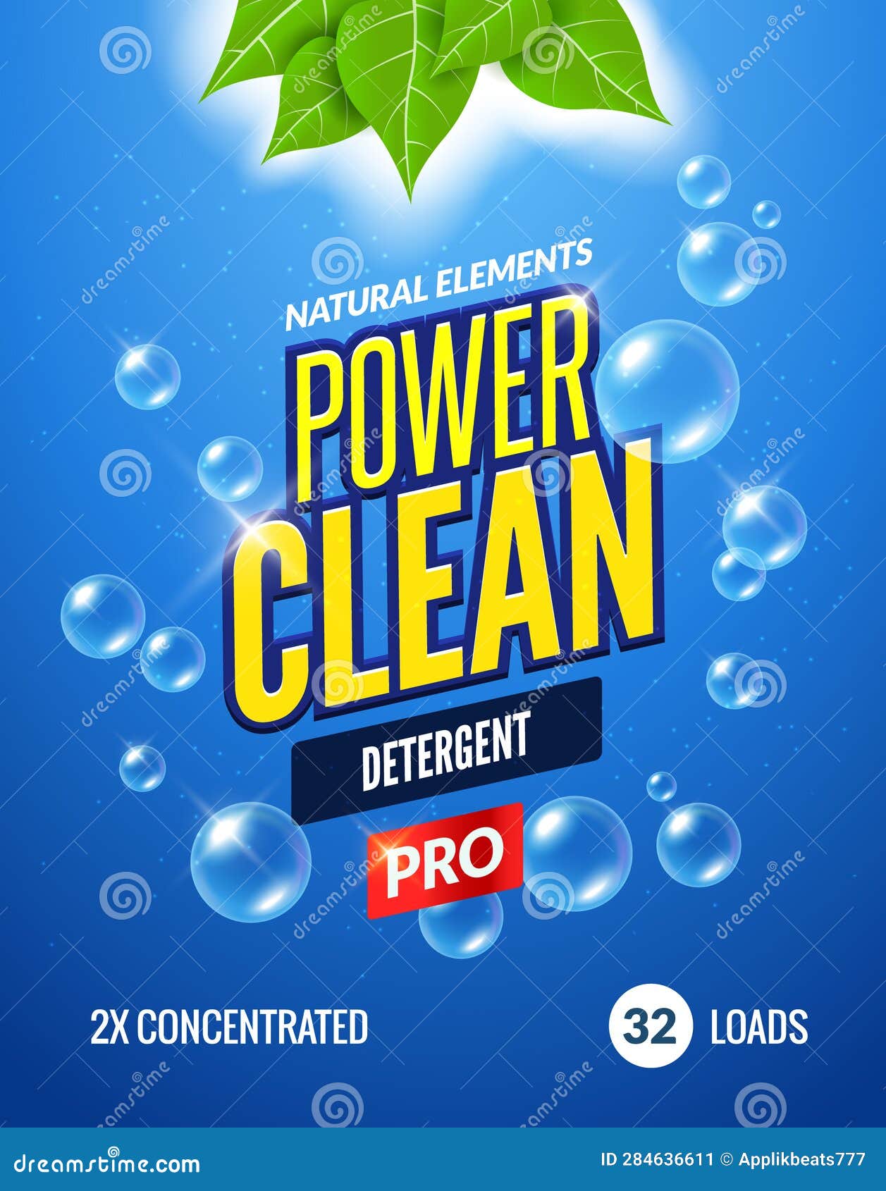 Laundry Detergent Packaging Vector Template Design. Detergent Powdery