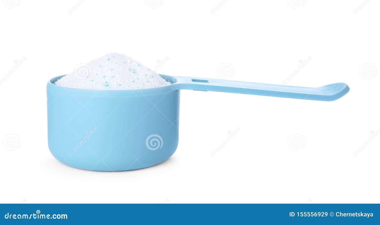 Laundry Detergent in Plastic Measuring Scoop on White Stock Image