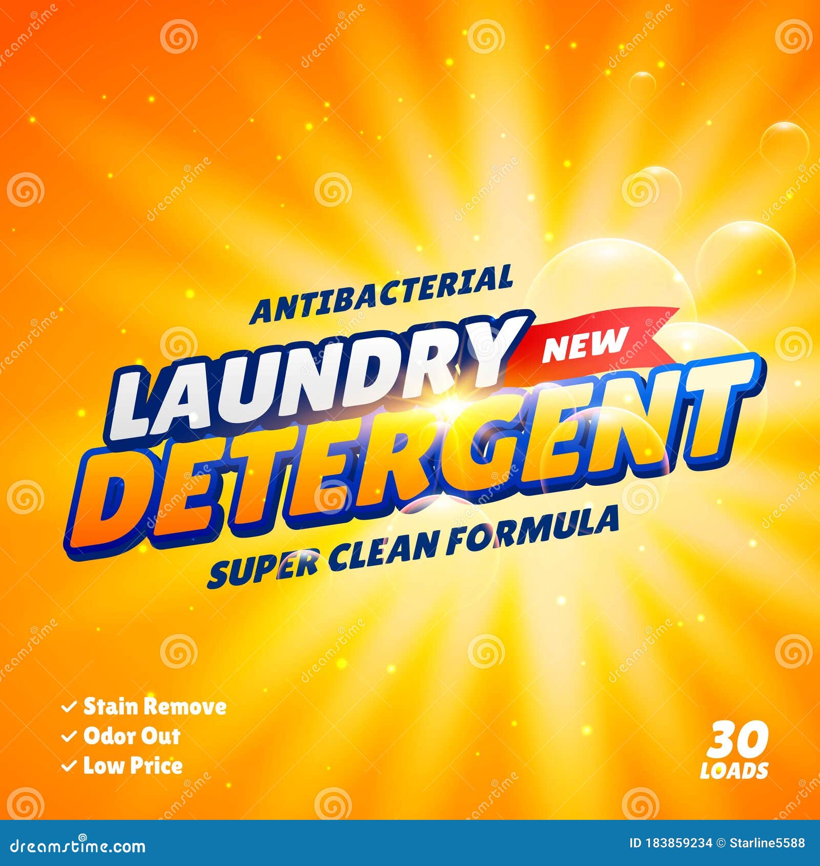 Laundry Detergent Product Package Design Template Stock Vector