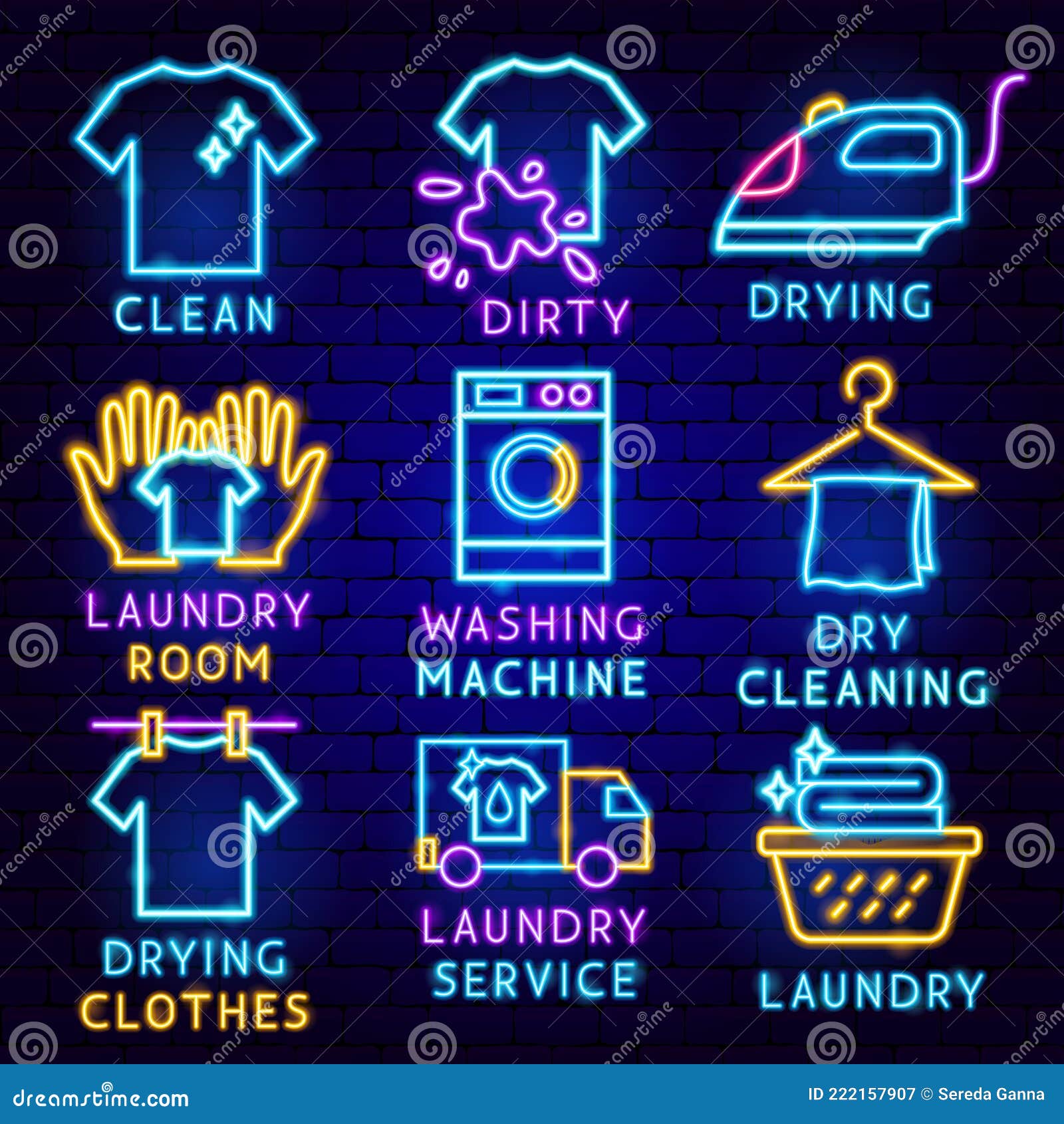 Laundry Label Collection With Care Symbols And Washing Instructions