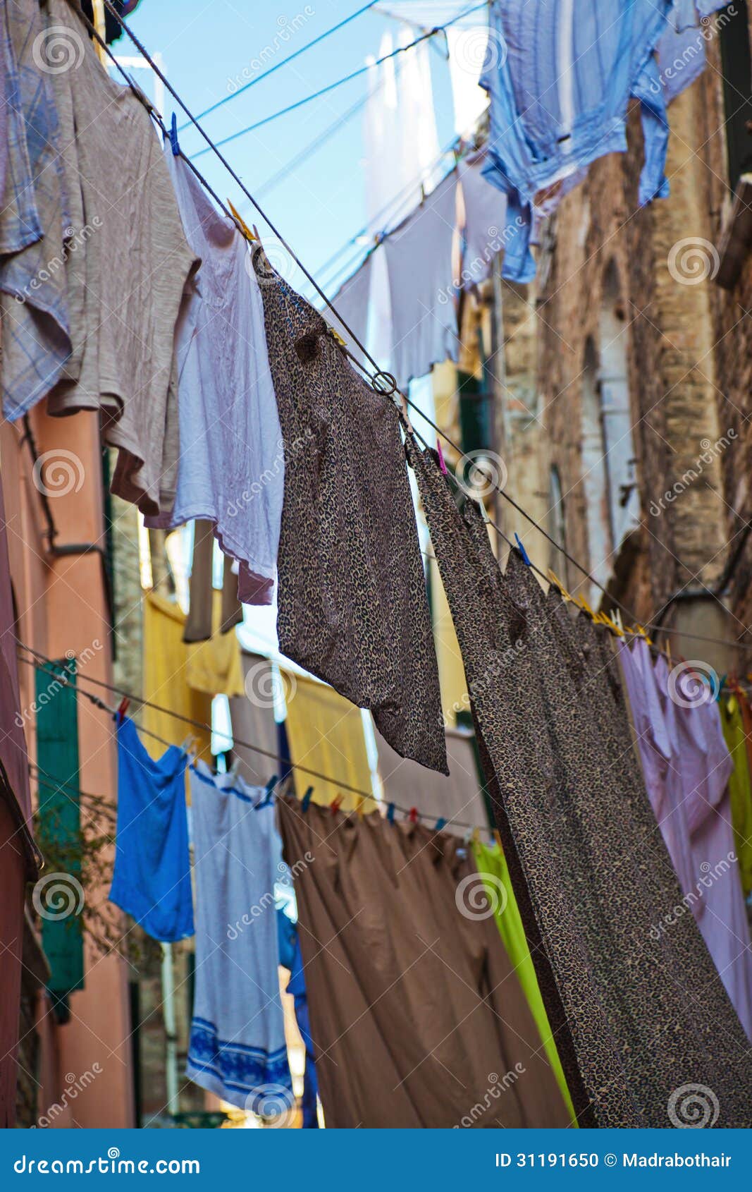 Laundry lines in Venice stock photo. Image of clothesline 31191650