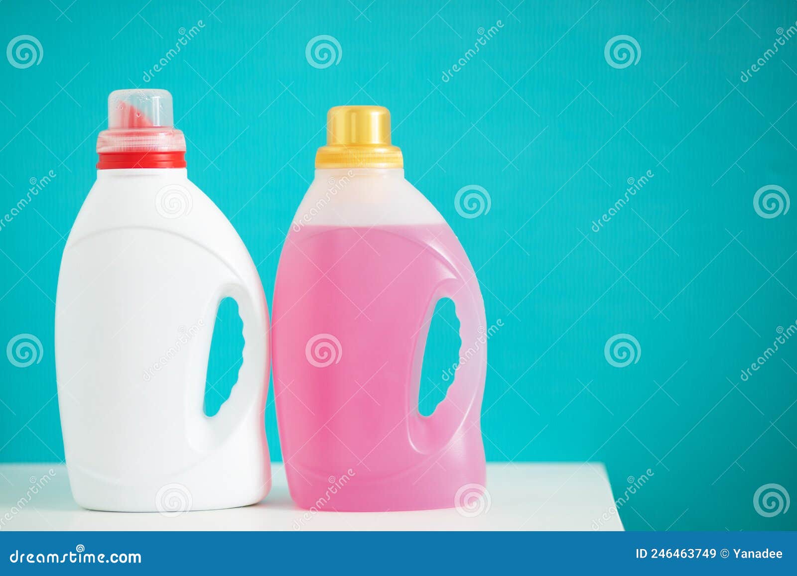 Laundry Liquid Powder and Laundry Softener,copy Space Stock Image