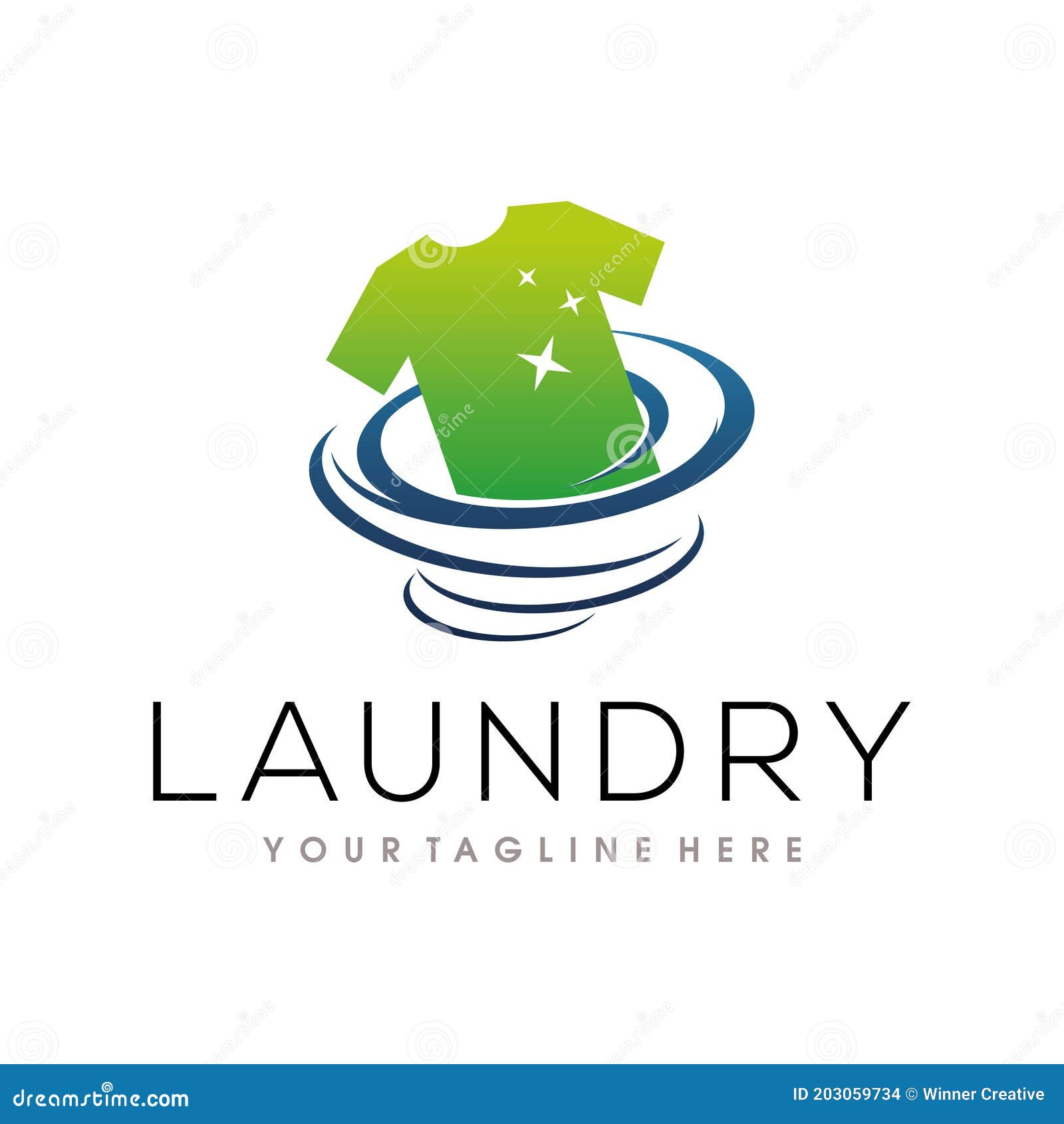 Laundry Logo. Dry Cleaning Logo Vector Template Stock Vector Illustration of design, clothing